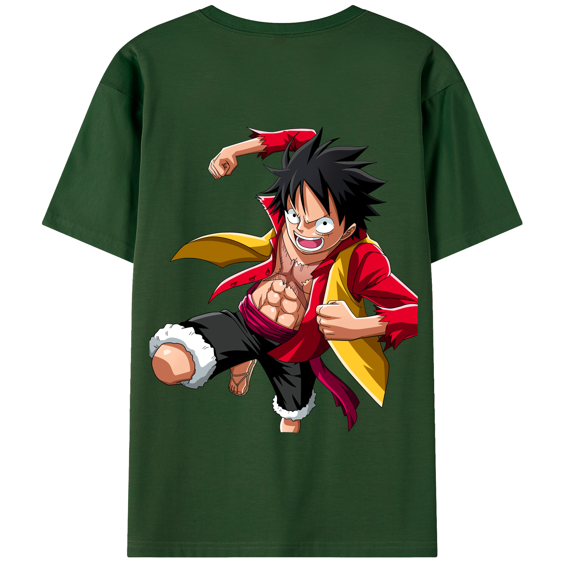 ワンピース モンキー・D・ルフィ ONE PIECE Monkey D. Luffy 綿100％半袖Tシャツ（背面プリント）